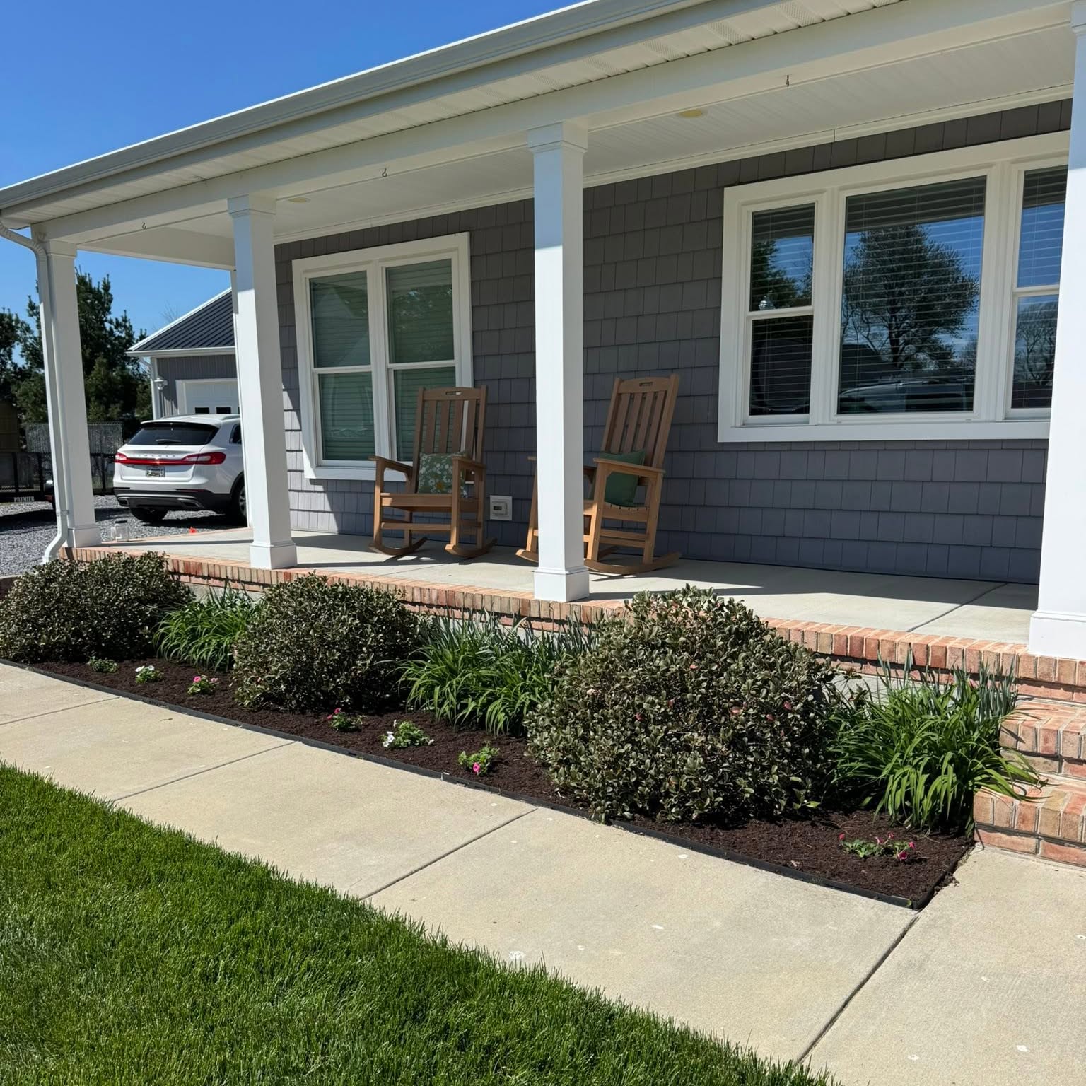 Landscape work around a residence